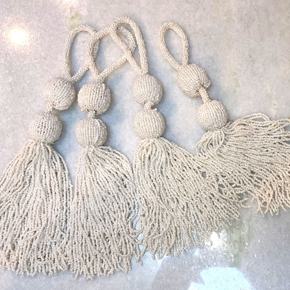 Beaded Curtain Tie Backs White Pier One